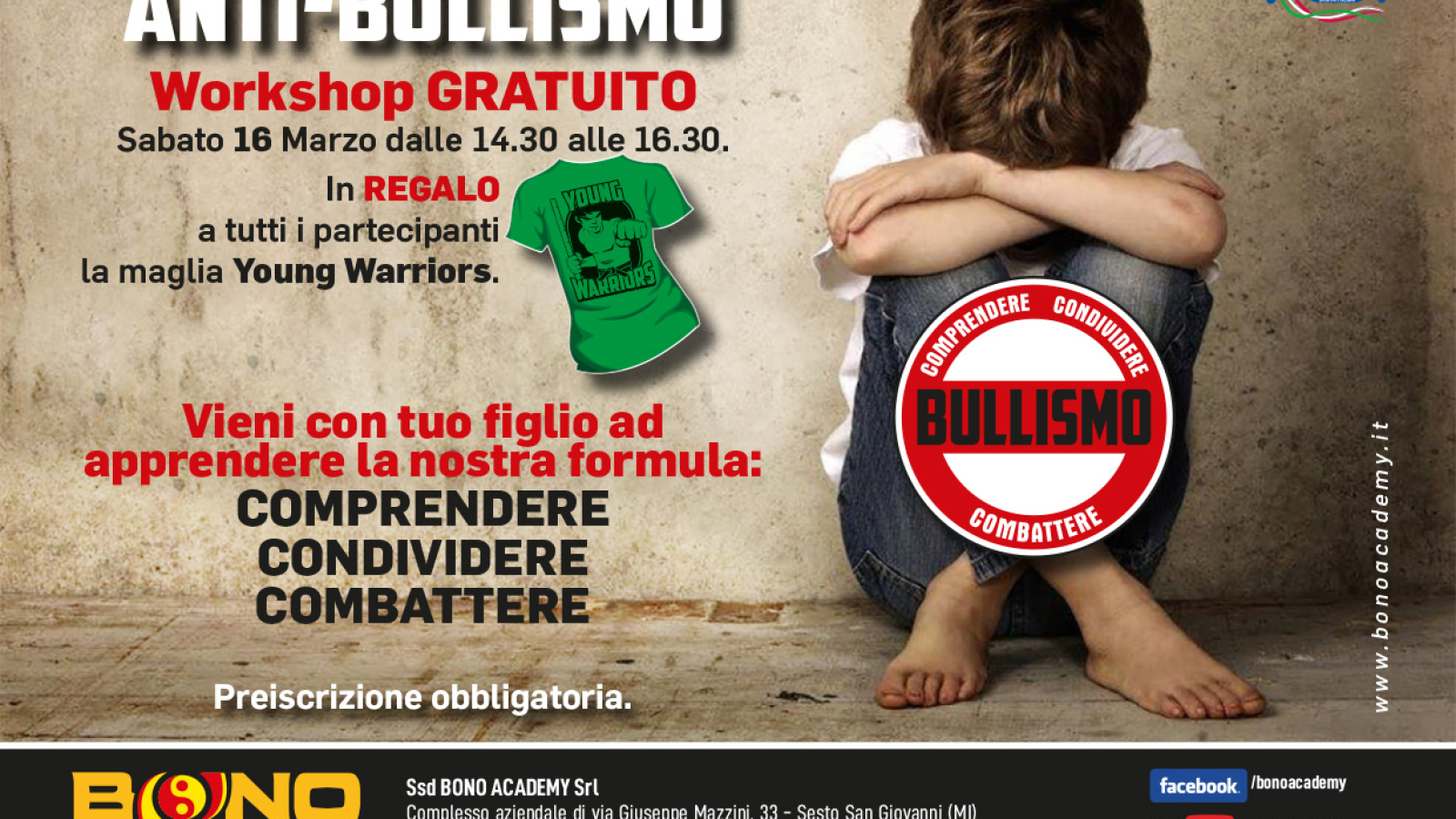 Volantino AntiBullismo solo workshop marzo 2019