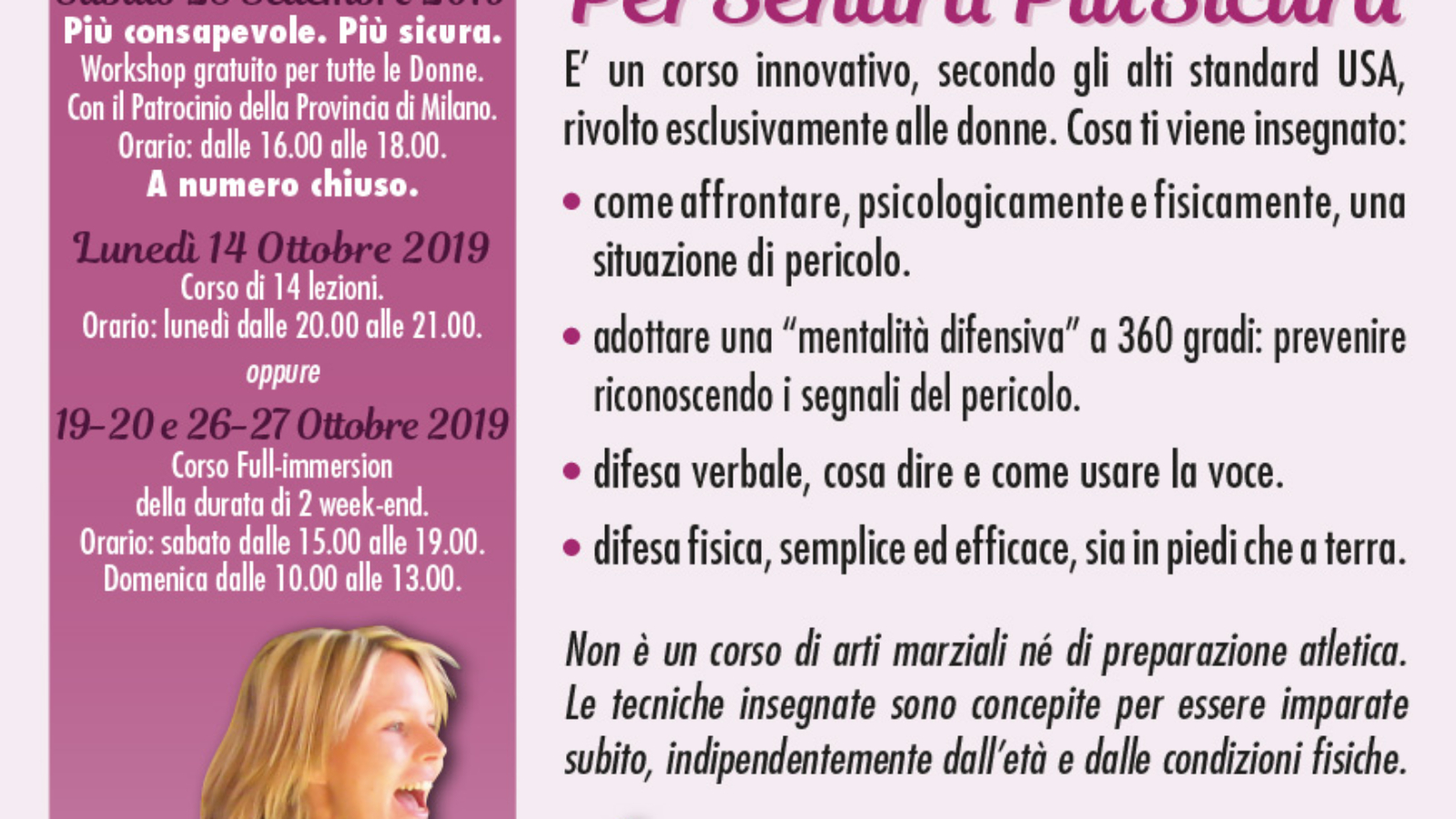 Difesa Donna Milano ottobre 2019 Difesa Personale